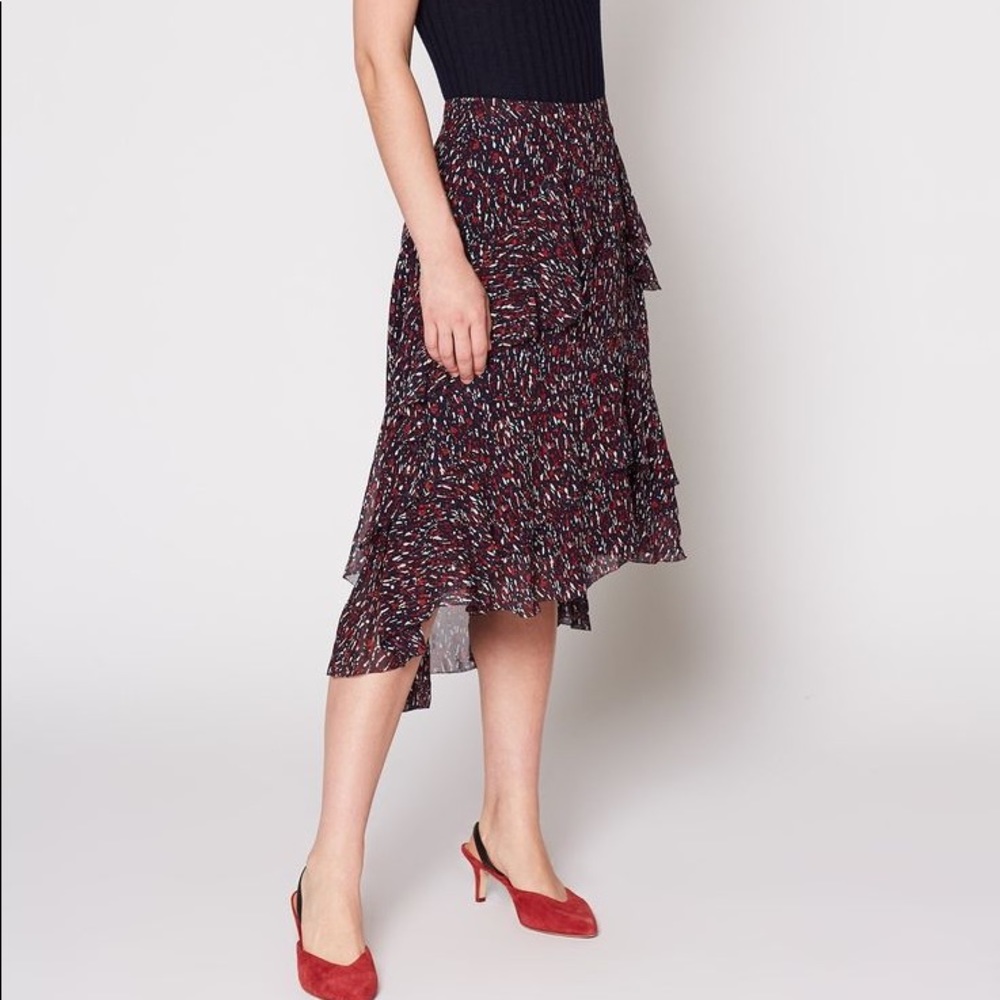 Joie ‘Brigida’ Silk Asymmetric Midi Skirt